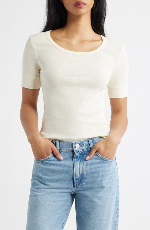 Camiseta Louise Semisheer Cotton Rib T-Shirt