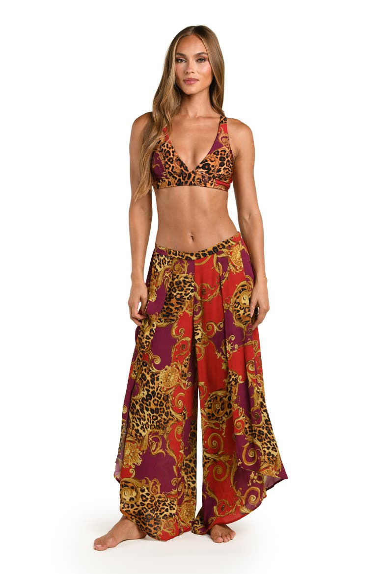 Wide Leg Cover-Up Pants, Alternate, color, ROUGE