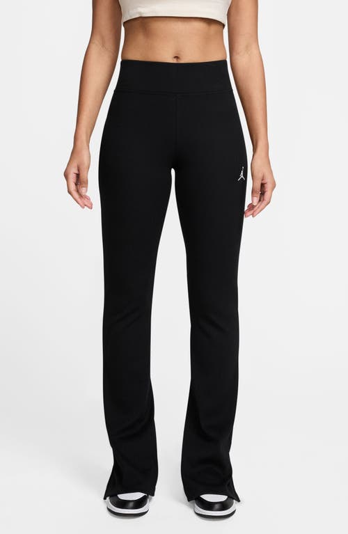 Jordan Brooklyn Essentials Rib Flare Leggings In Black