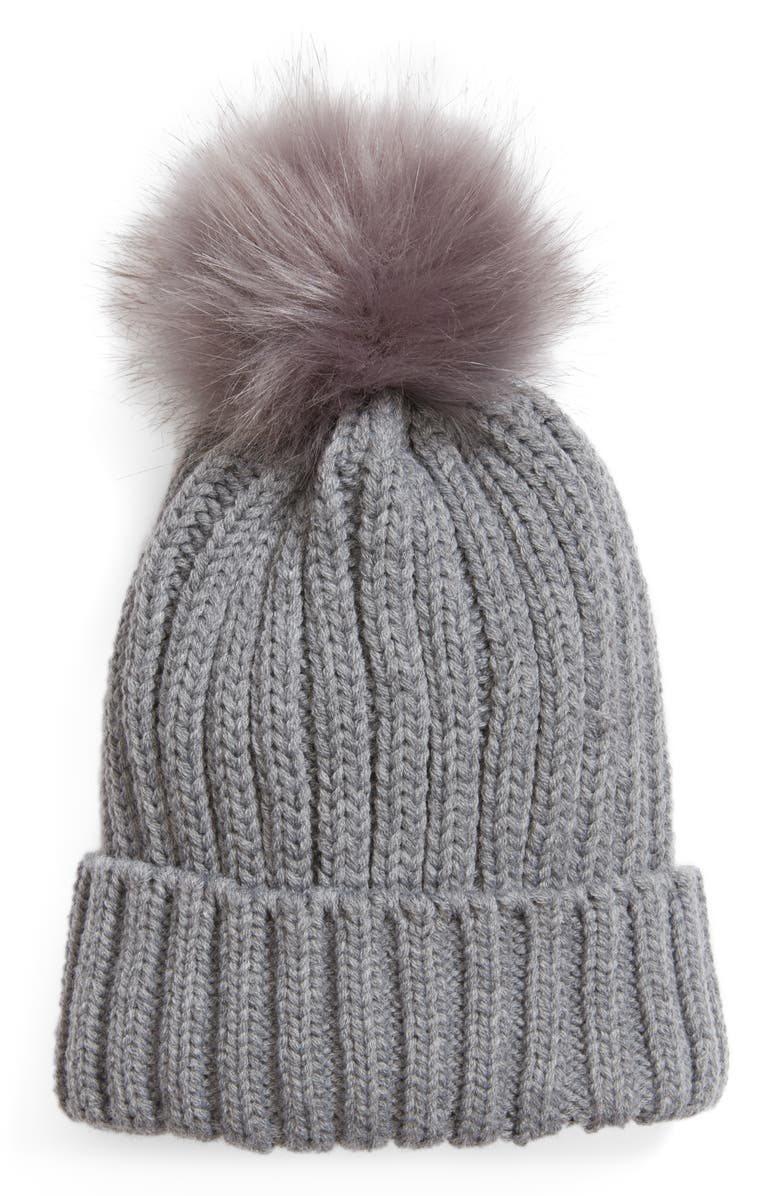 BP. Faux Fur Pompom Beanie, Main, color, 