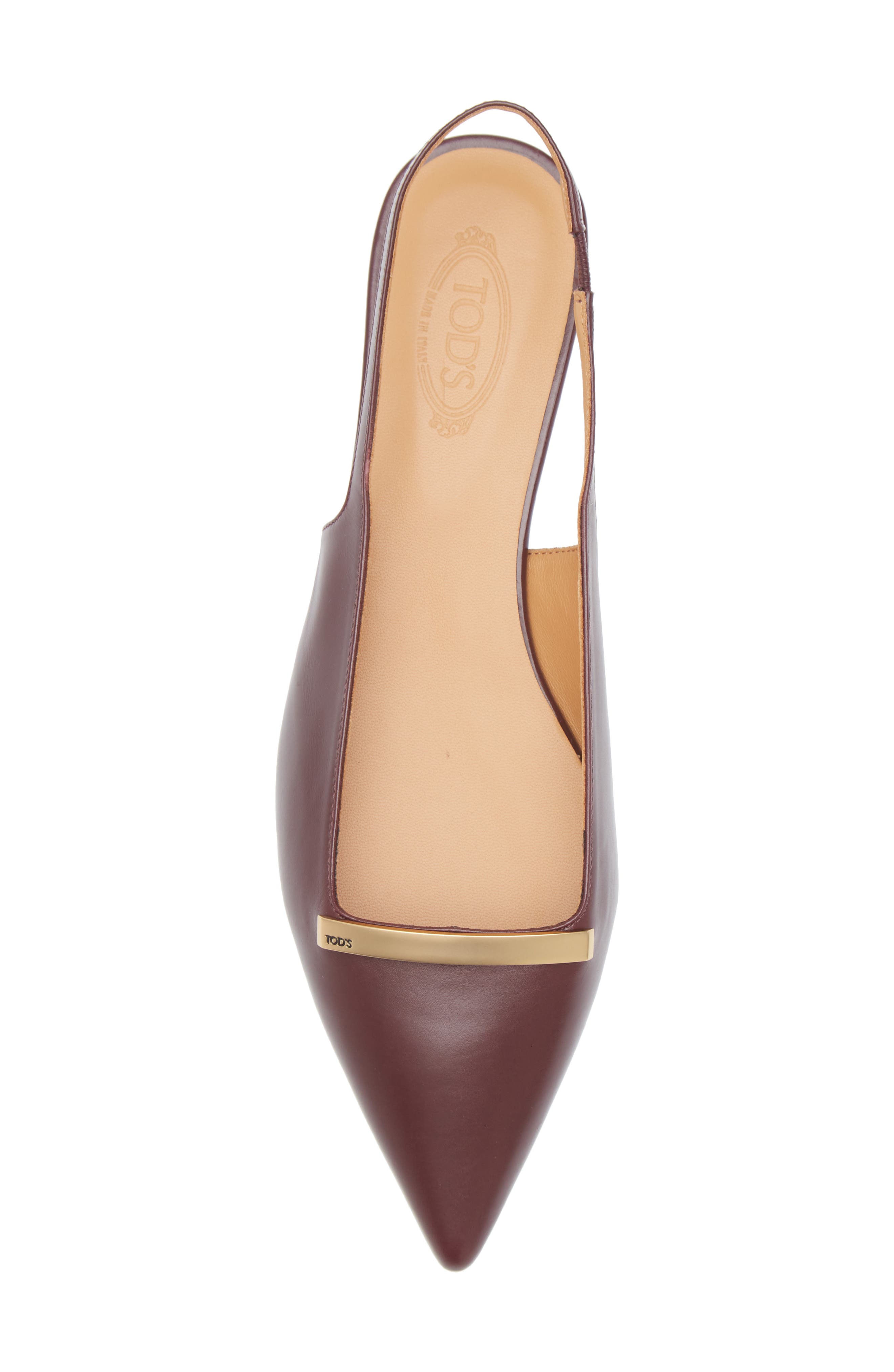 Tod
s Barretta Pointed Toe Slingback Flat, Alternate, color, Kraft Chiaro