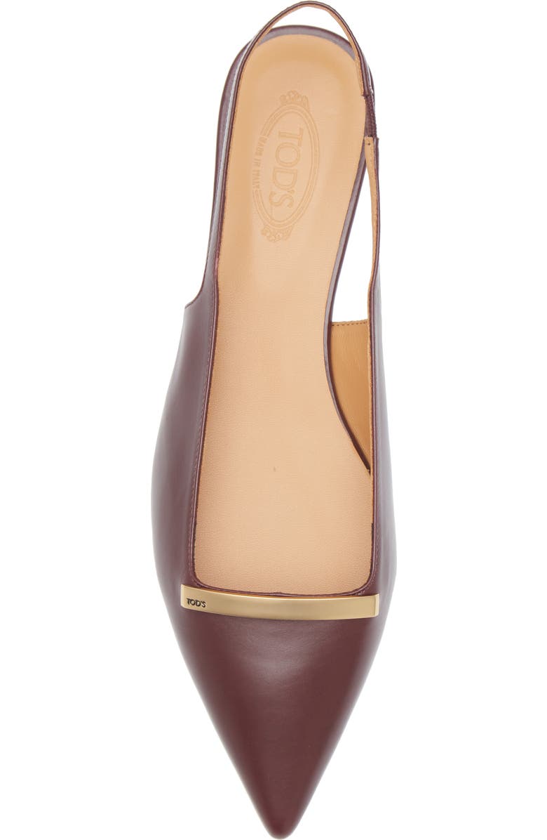 Tod's Barretta Pointed Toe Slingback Flat, Alternate, color, Kraft Chiaro