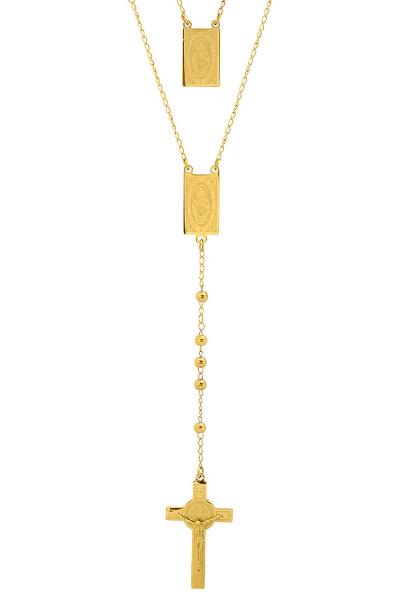 Men's Sacred Heart 18k Gold Plated Pendant Necklace