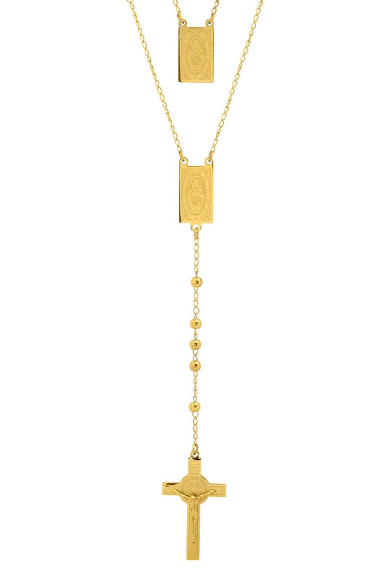 Men's Sacred Heart 18k Gold Plated Pendant Necklace, Main, color, YELLOW