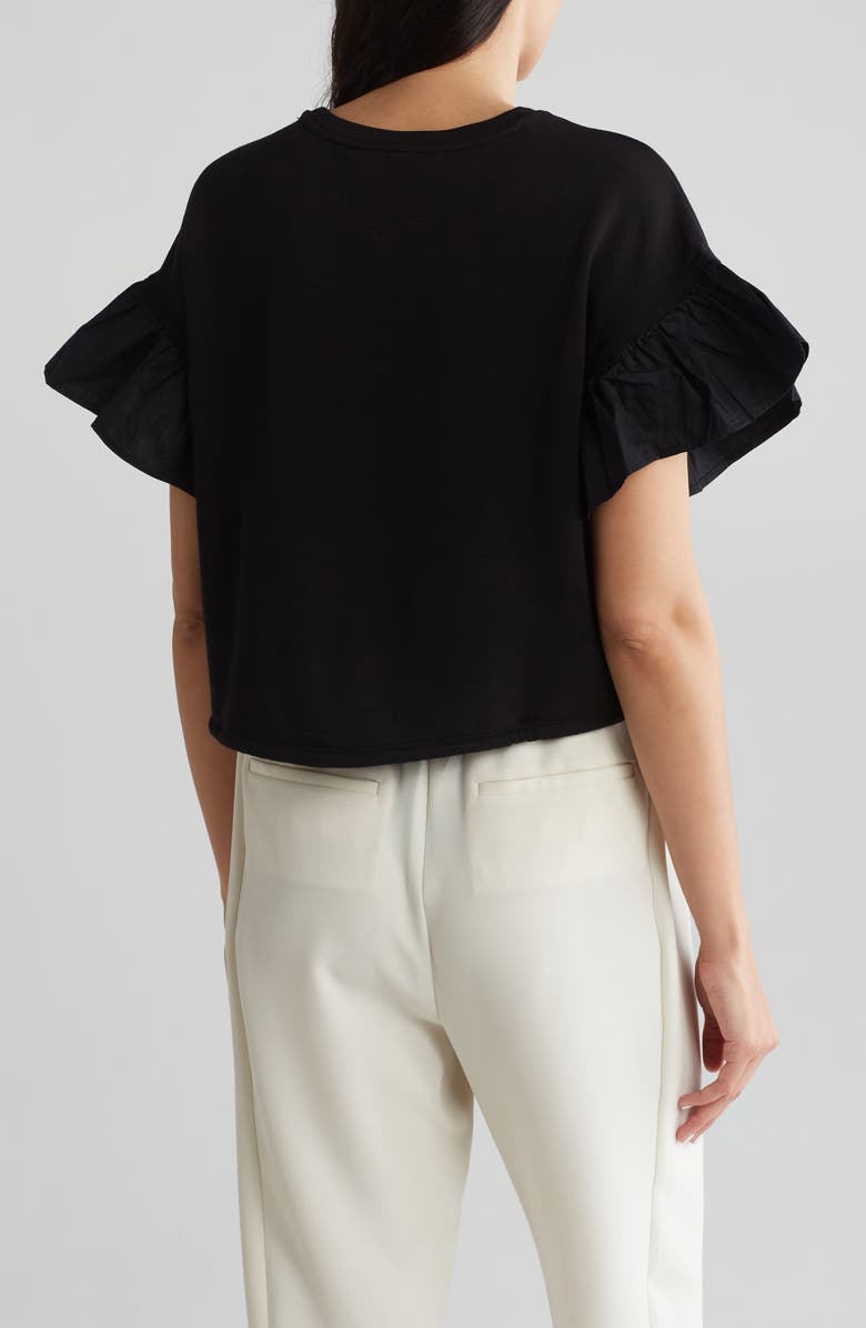 Adrianna Papell Flutter Sleeve Drawstring Hem T-Shirt, Alternate, color, 