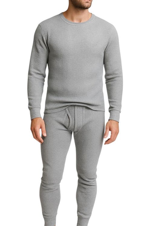 Benben 3 Pack Waffle Knit Thermal Loungewear Set In Gray