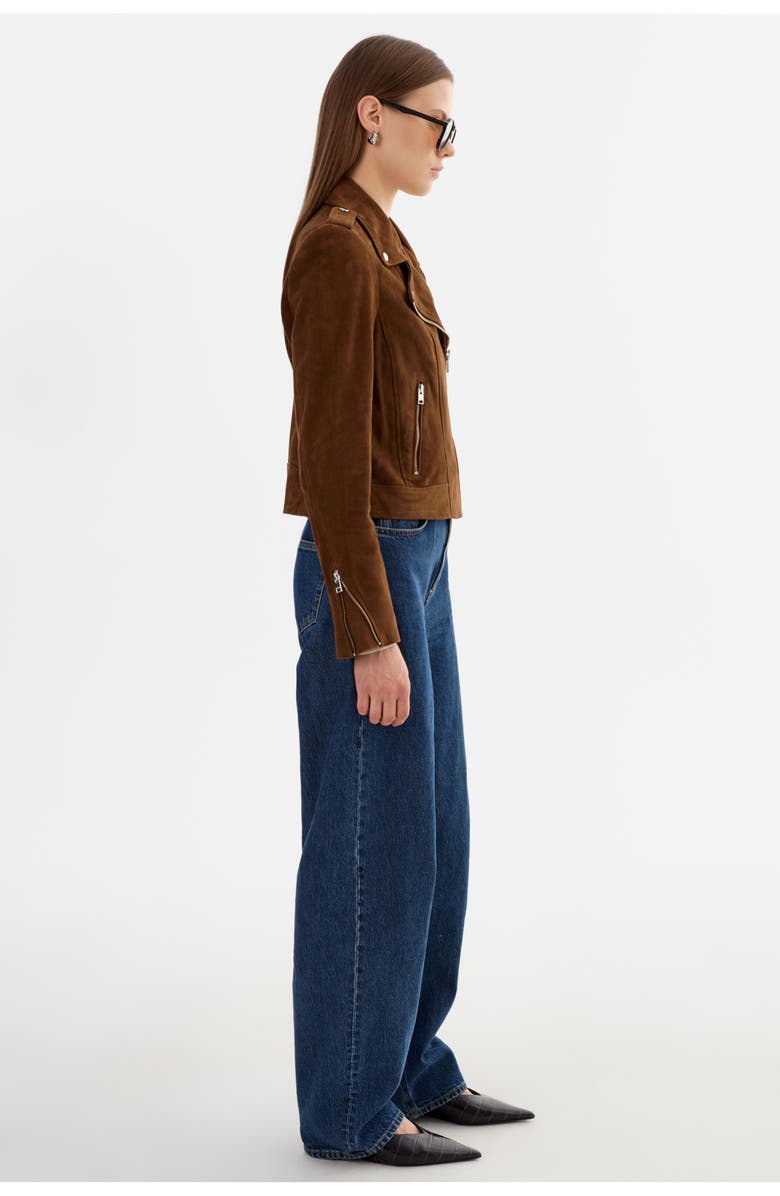 LAMARQUE Donna S | Suede Biker Jacket, Alternate, color, Brown