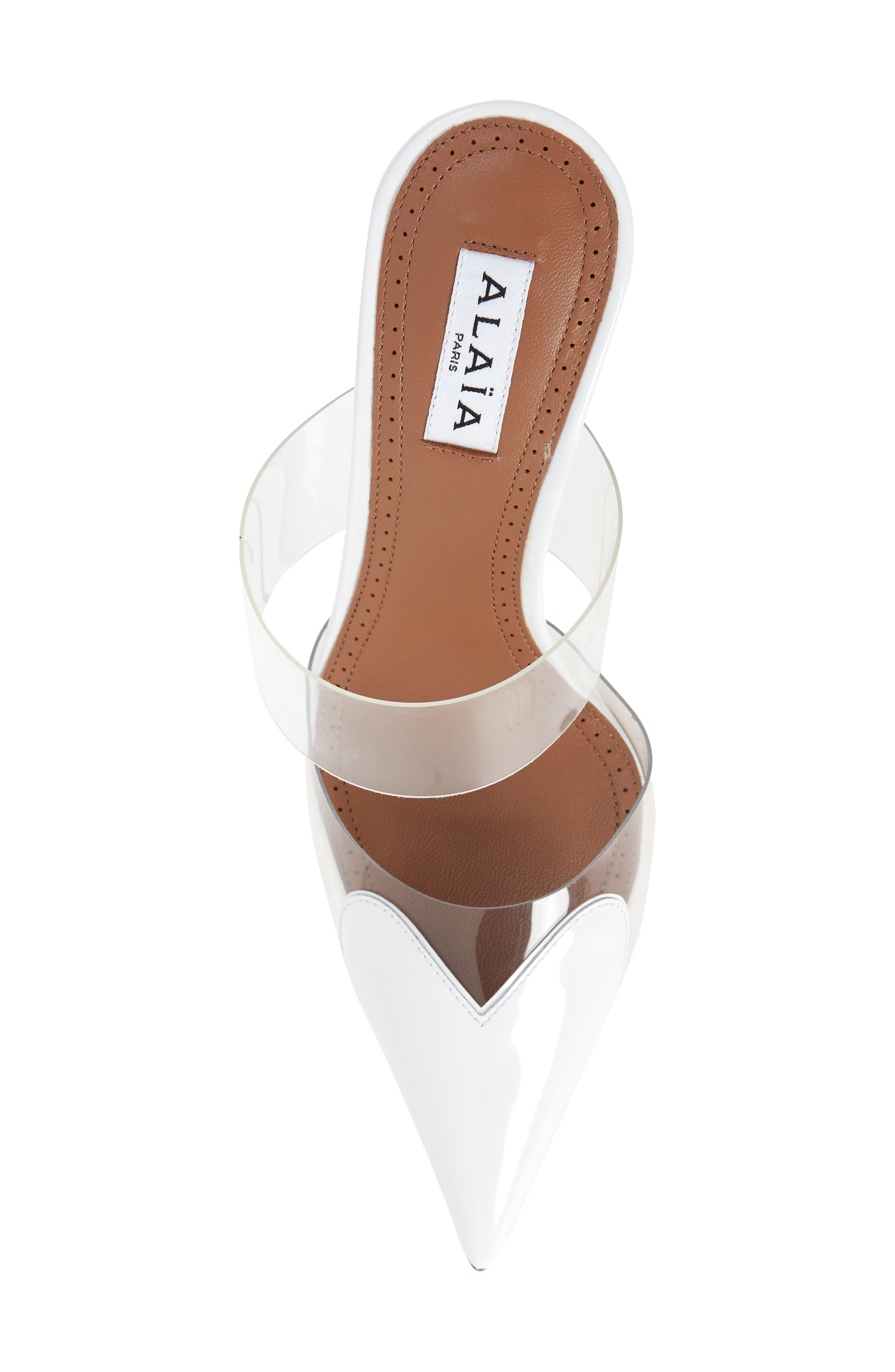 Alaïa High Love Heart Pointed Toe Mule, Alternate, color, 