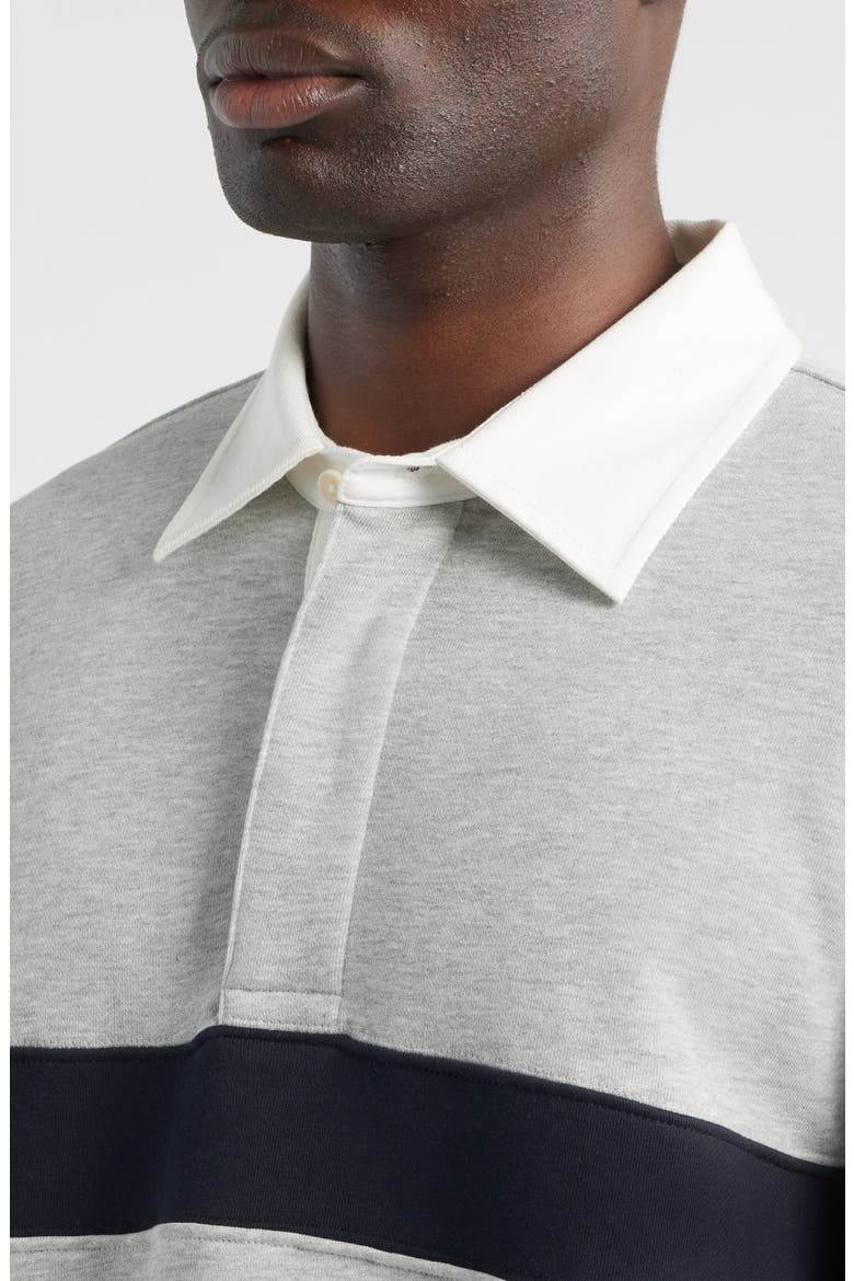 Rowhill Stripe Organic Cotton Rugby Shirt, Alternate, color, GREY MARL STRIPE