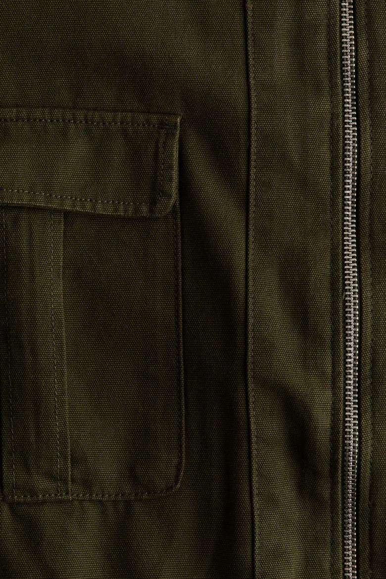 Drawstring-detail Utility Jacket, Alternate, color, Khaki green