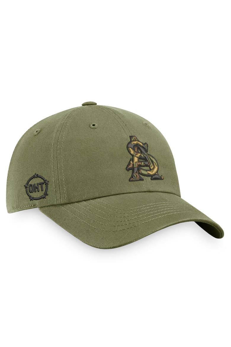 Men's Top of the World Olive Arizona State Sun Devils OHT Military Appreciation Unit Adjustable Hat, Alternate, color, Olive