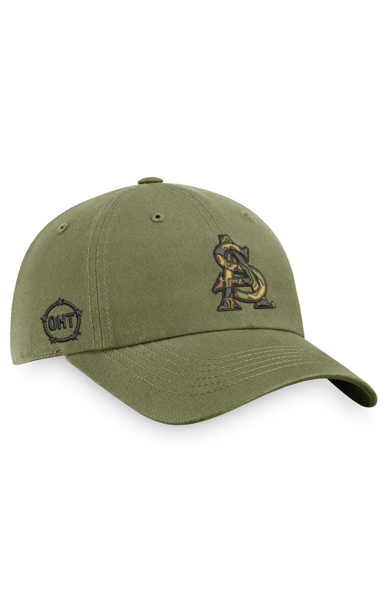 TOP OF THE WORLD Men's Top of the World Olive Arizona State Sun Devils OHT Military Appreciation Unit Adjustable Hat, Alternate, color,