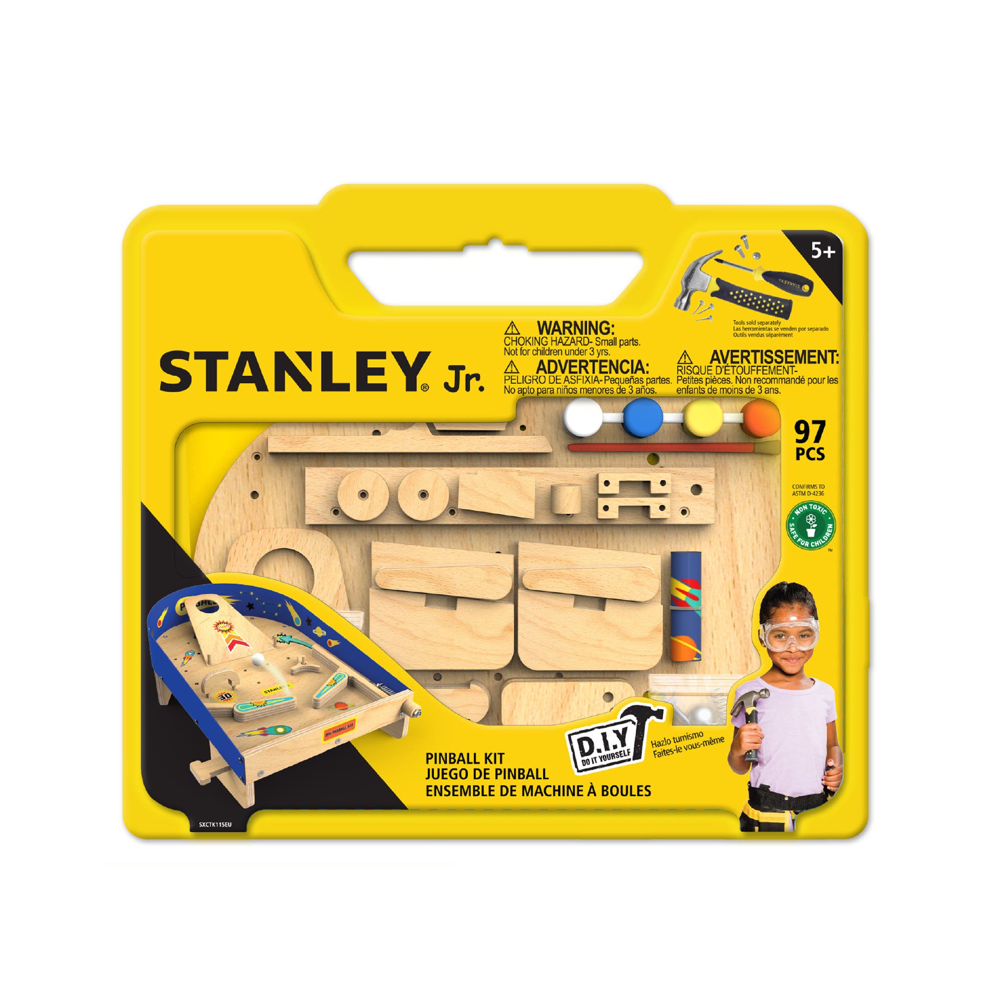 Stanley Jr. Pinball Machine Kit in Multi Color 