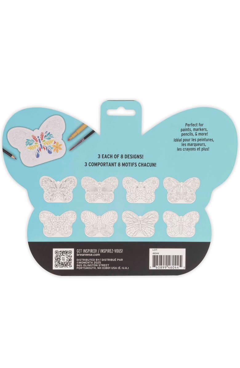 Brea Reese Vivid Vivid by Brea Reese Mixed Media Coloring Pad, Butterfly, 24 Shaped Sheets, Alternate, color, Multicolored