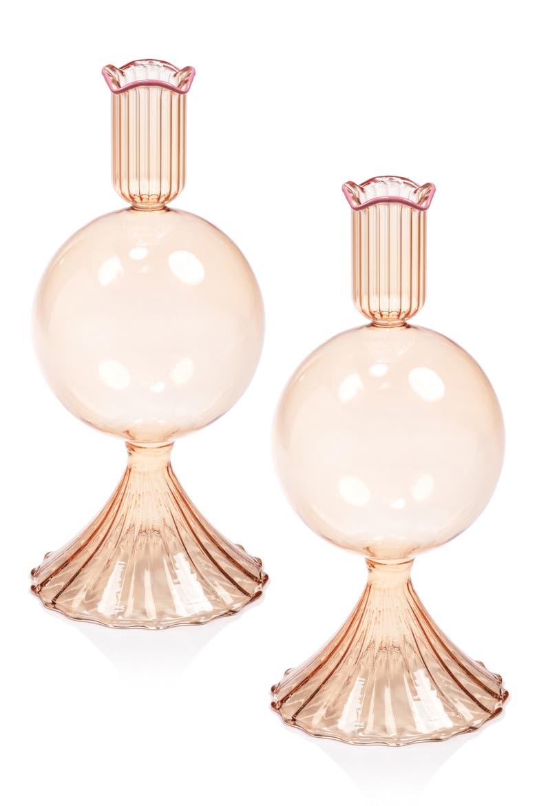 Treviso Bulb Set of 2 Vases, Main, color, PEACH/ PURPLE