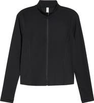 Zella Thrive Rib Knit Zip Front Sweatshirt