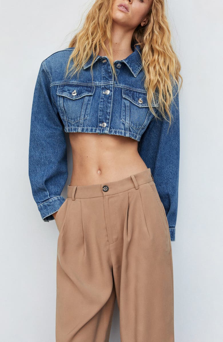 MANGO Pleated Wide Leg Pants, Alternate, color,