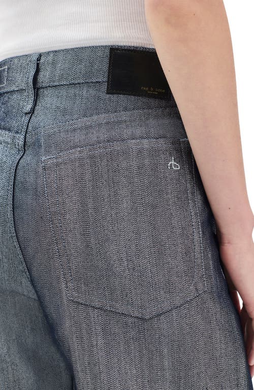 Rag & Bone Logan Coated Wide Leg Jeans In Gray