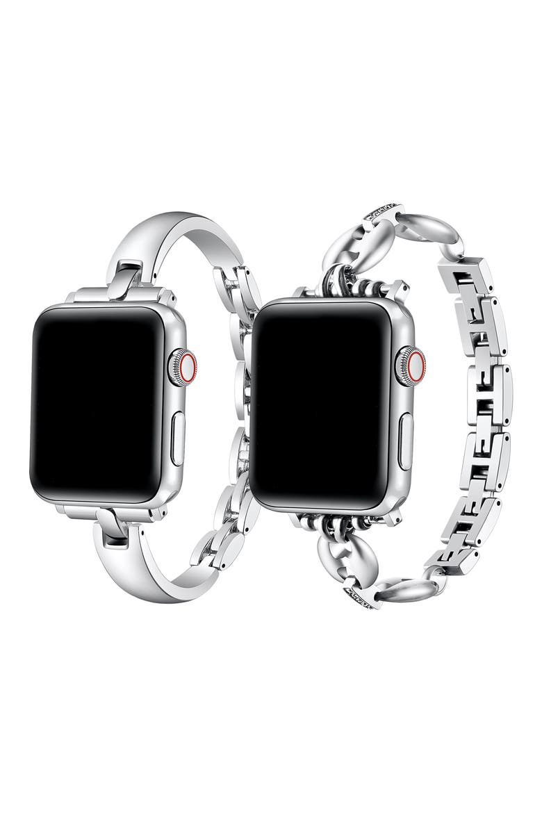 Poppy Alexis 2-Pack Apple Watch® Watchbands, Alternate, color, SILVER