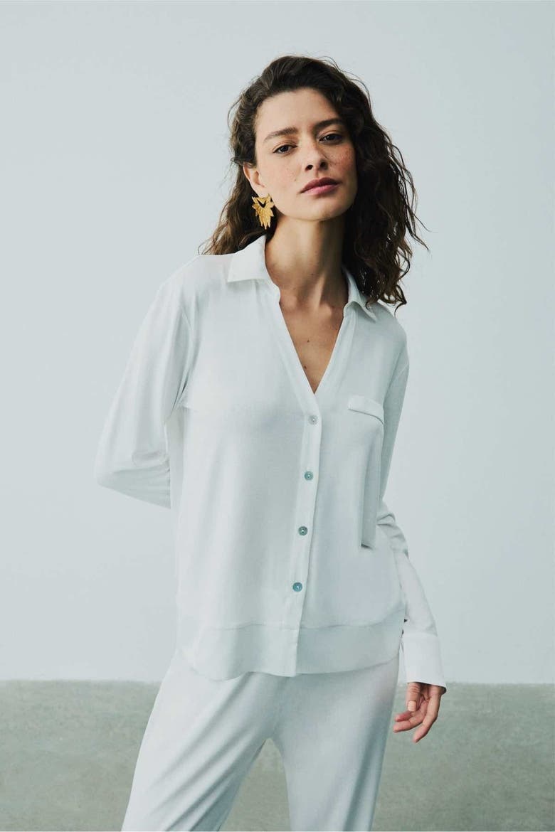 Ella Soft Viscose Pyjama Set, Main, color, White
