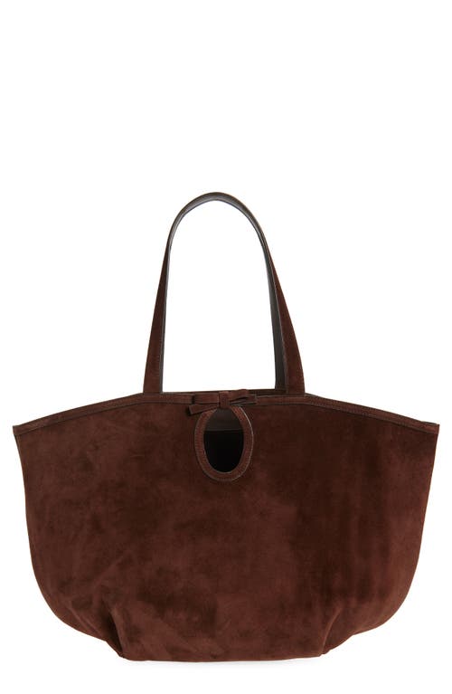 Reformation Large Regina Tote In Espresso Suede
