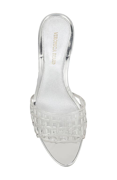 Veronica Beard Tia Jelly Stiletto Slide Sandals In Clear/silver