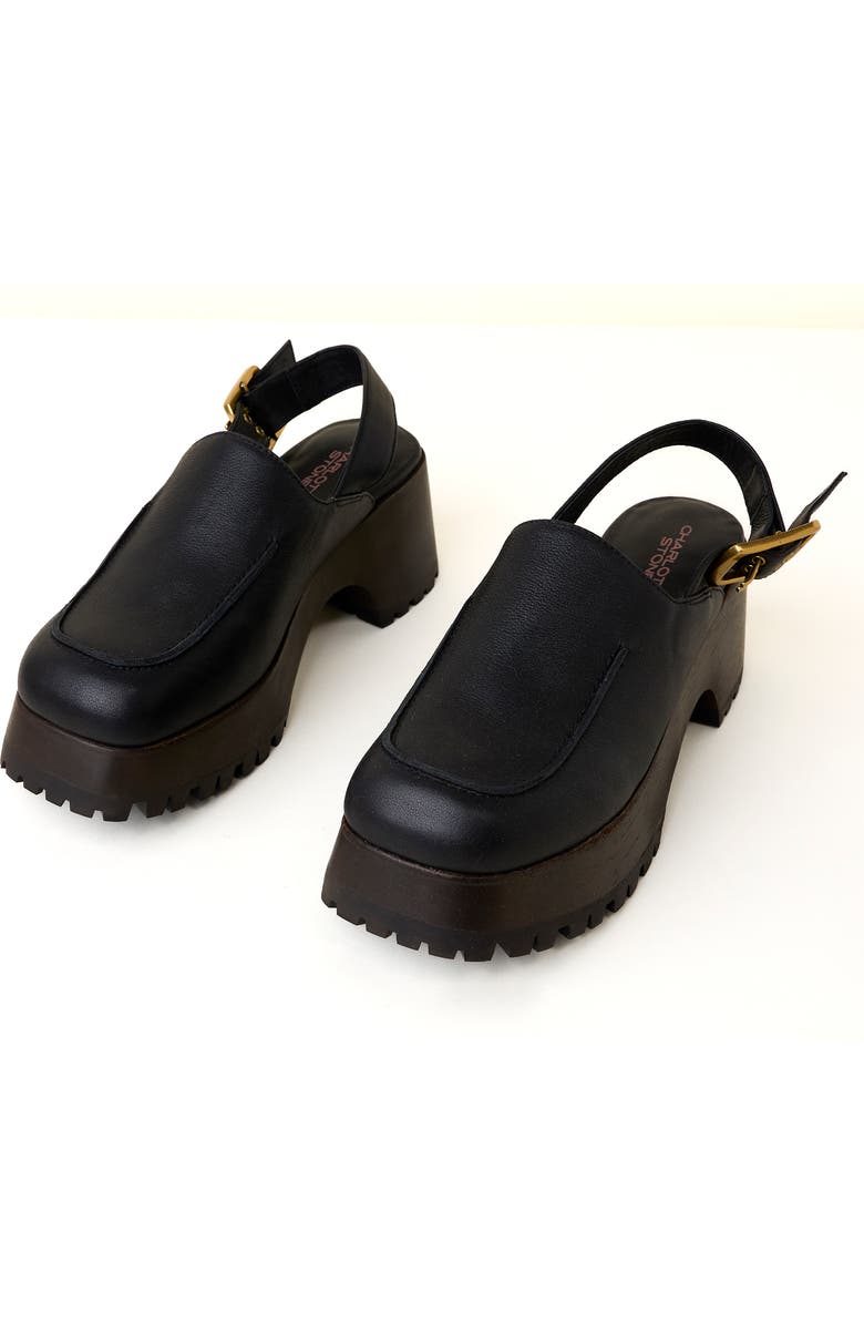 Charlotte Stone Carlos Slingback Platform Clog, Main, color, Black