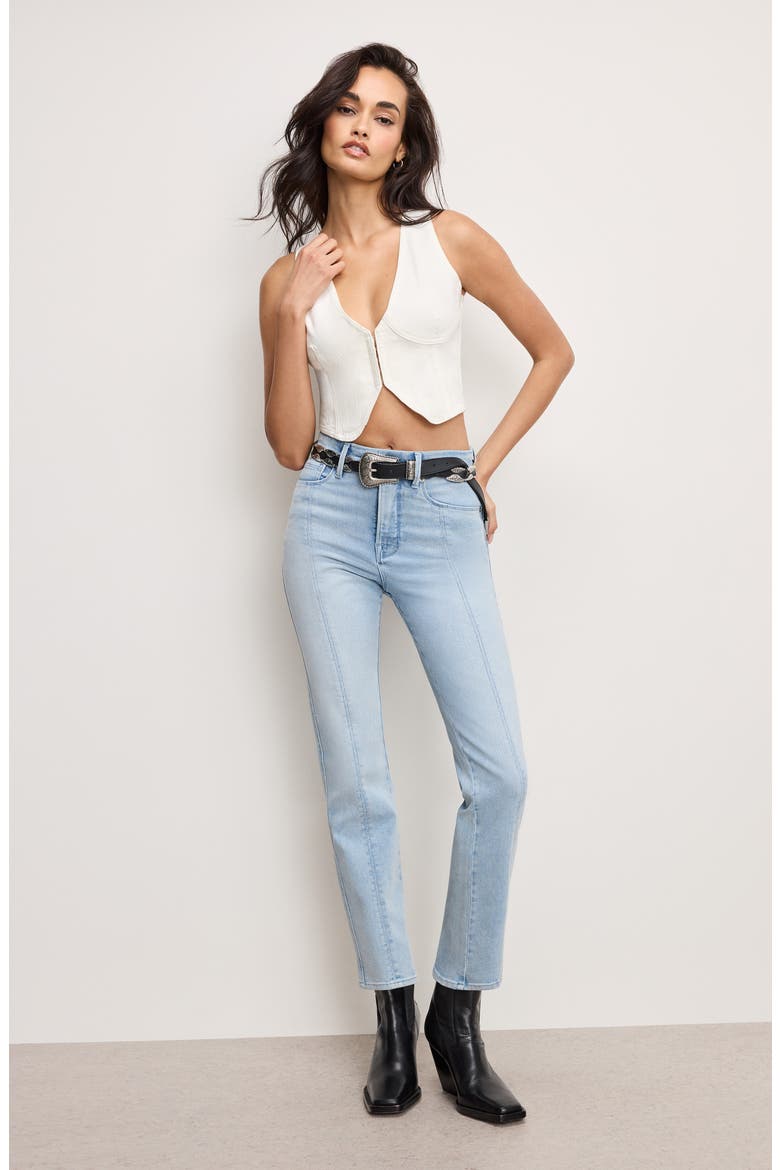 Underwire Organic Cotton Denim Vest, Alternate, color, CLOUD WHITE001