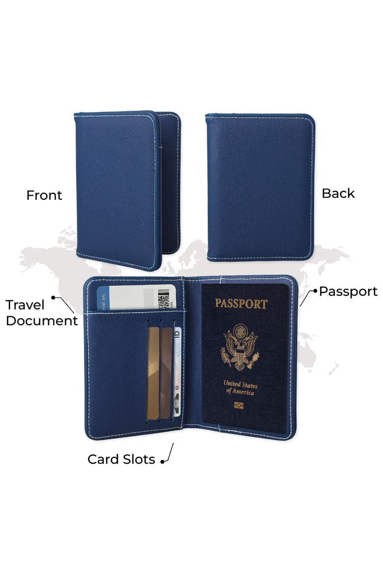 Passport Holder for Travel, Passport Cover for Men and Women, Travel Folio, Alternate, color, Navy
