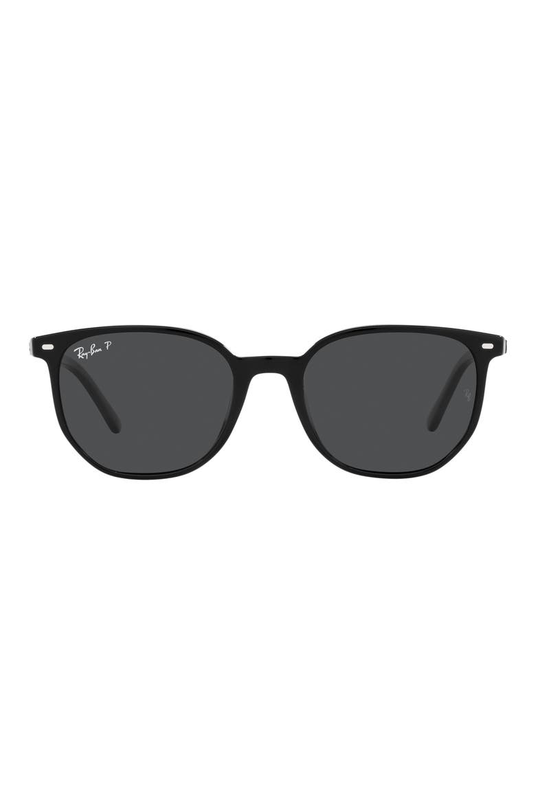 Elliot 52mm Polarized Square Sunglasses, Main, color, BLACK