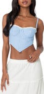 EDIKTED Puckered Triangle Hem Crop Corset Top