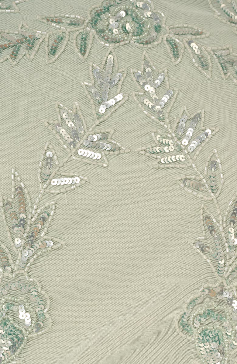 Adrianna Papell Sequin Blouson Flutter Sleeve Gown, Alternate, color, 