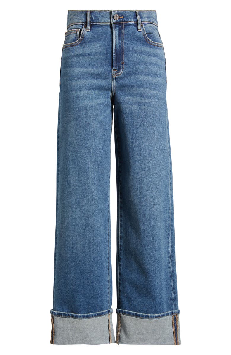 HIDDEN JEANS Cuffed High Waist Dad Jeans, Alternate, color, Dark Wash