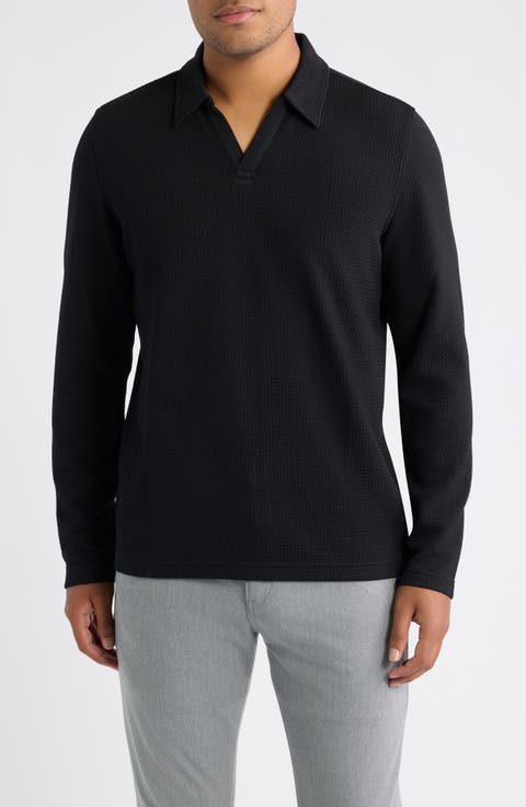Sedona Textured Long Sleeve Johnny Collar Polo