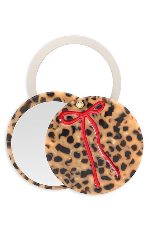 Hand Painted Leopard Bow Phone Grip