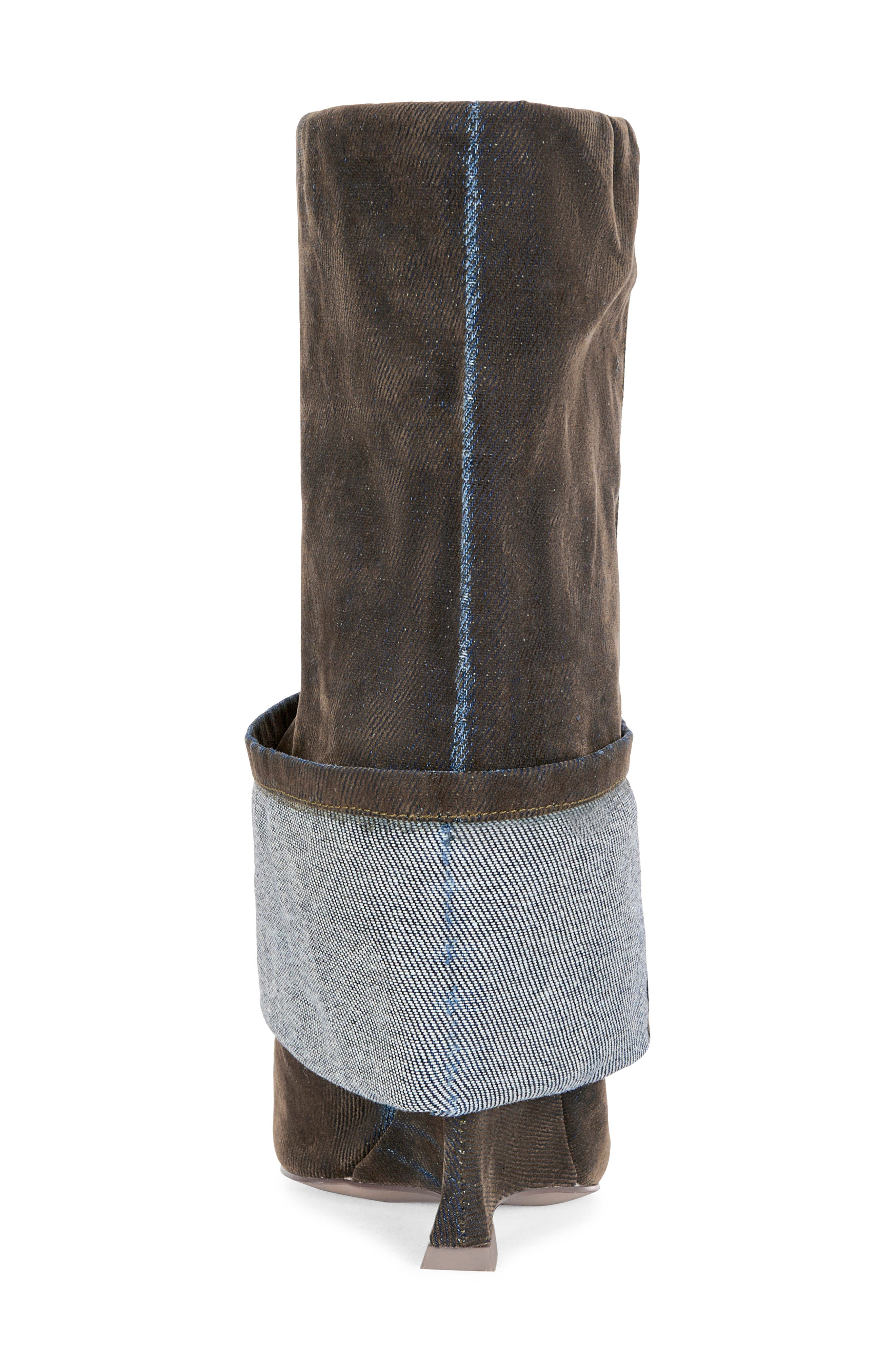 AZALEA WANG Tin Cuffed Shaft Open Toe Boot, Alternate, color, Brown