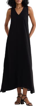 Reistor Crossed in Chic Sleeveless Maxi Dress in Black