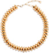 Open Edit Metallic Bead Collar Necklace