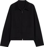 FERRAGAMO Crop Wool & Cashmere Bomber Jacket