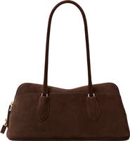 Tory Burch Lock Suede East-West Satchel
