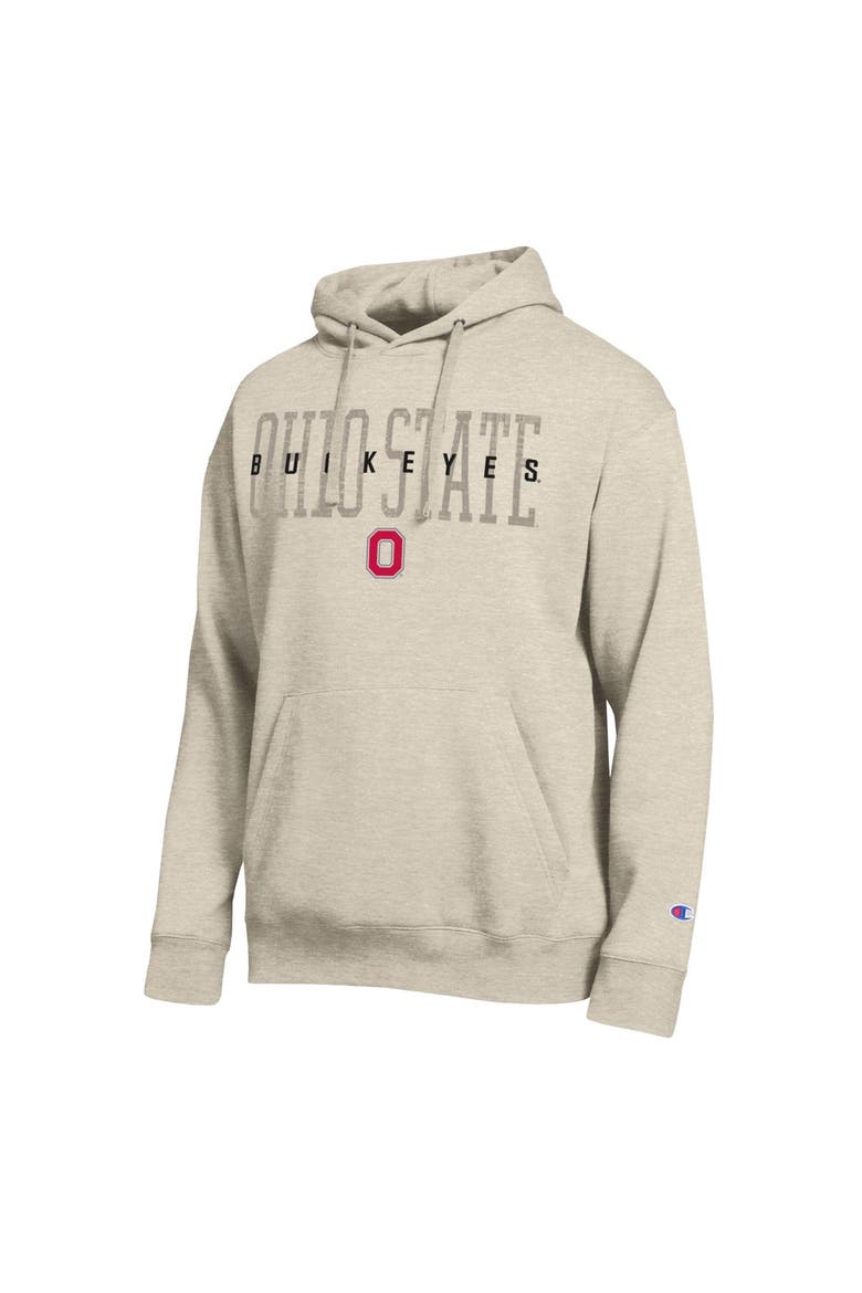 Men's Champion  Oatmeal Ohio State Buckeyes All-Star Neutral Stack Hoodie, Alternate, color, Oatmeal