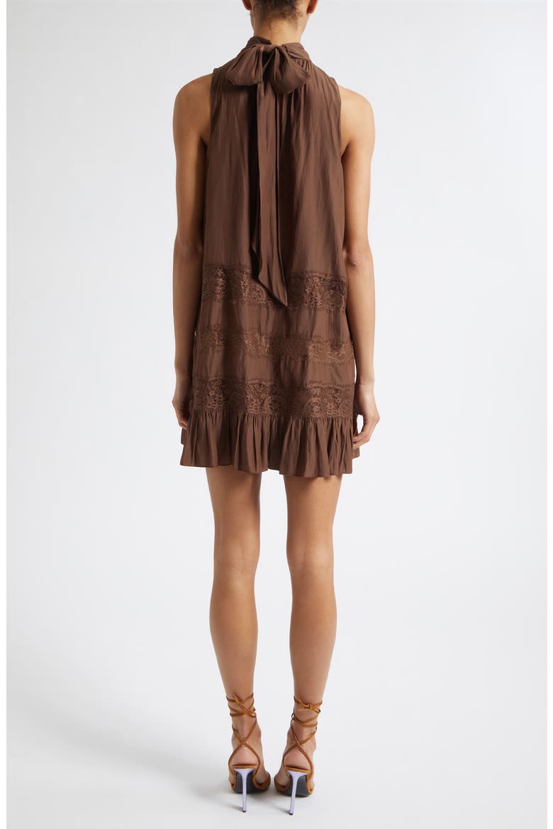 Samantha Lace Inset Minidress, Alternate, color, SEPIA