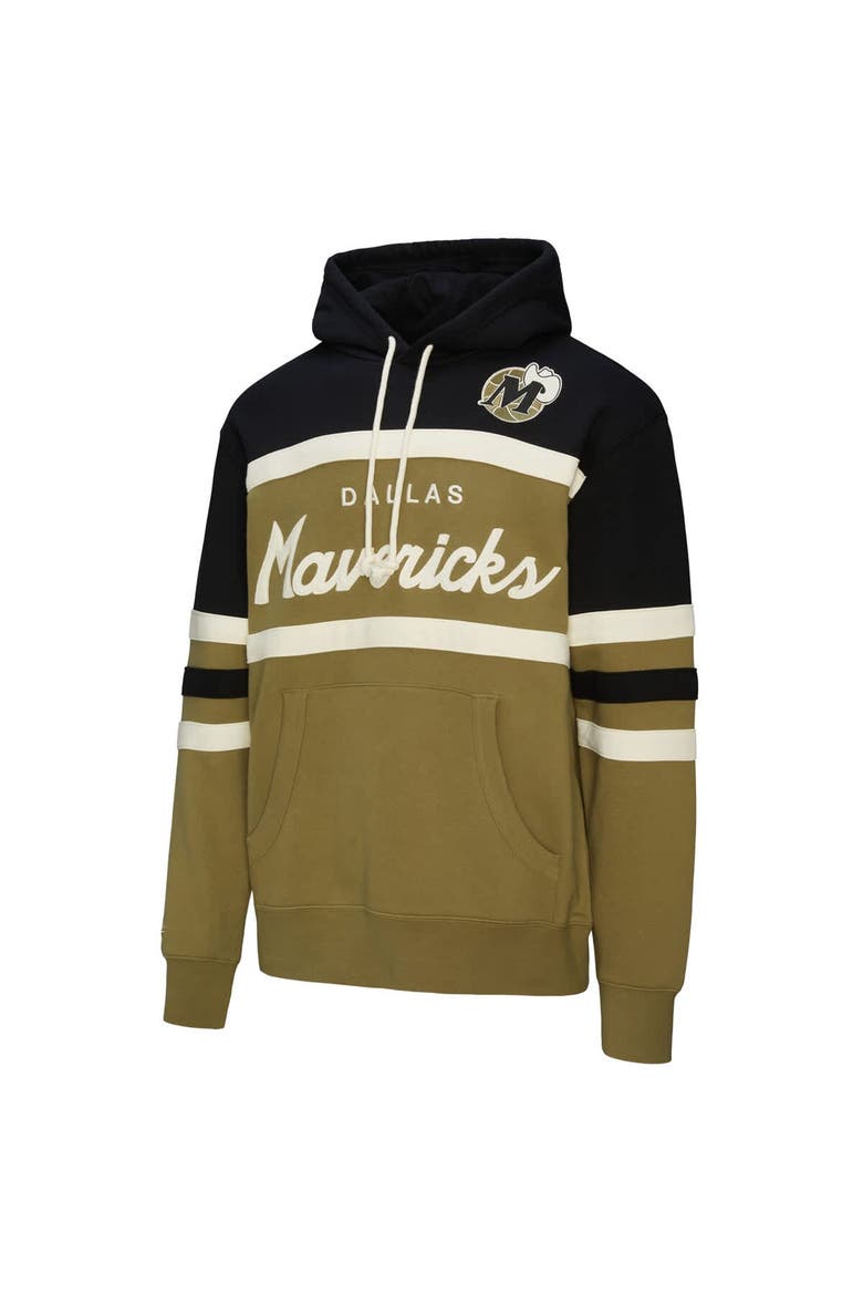 Men's Mitchell & Ness Olive Dallas Mavericks Double Clutch Head Coach Hoodie, Alternate, color, Olive
