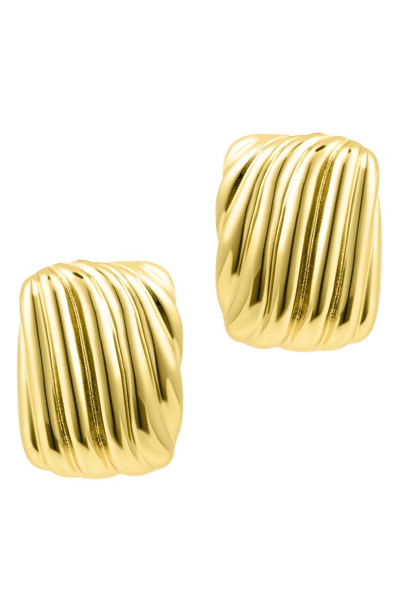 Adornia Rectangle Wavy Stud Earrings, Alternate, color, Gold