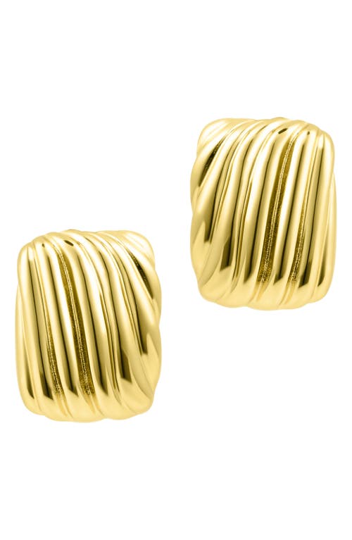 Adornia 14k Gold Plated Rectangle Wavy Earrings In Gold
