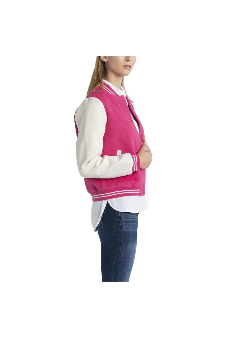 Women's Lusso  Pink Boston Red Sox Priya Full-Snap Varsity Jacket, Alternate, color, Pink