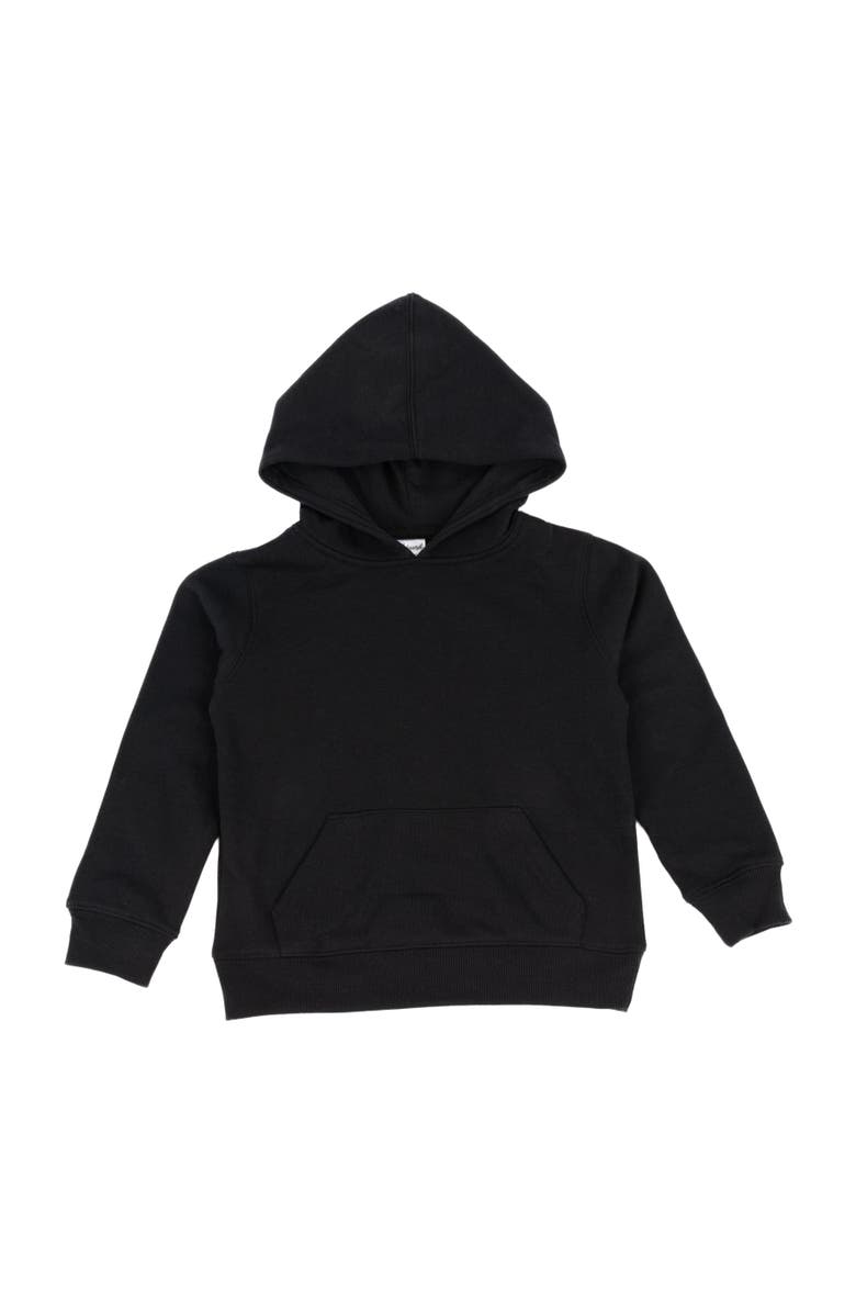 Leveret Kids Pullover Hoodie, Cotton Blend, Kangaroo Pocket, Solid Colors, Main, color, Black