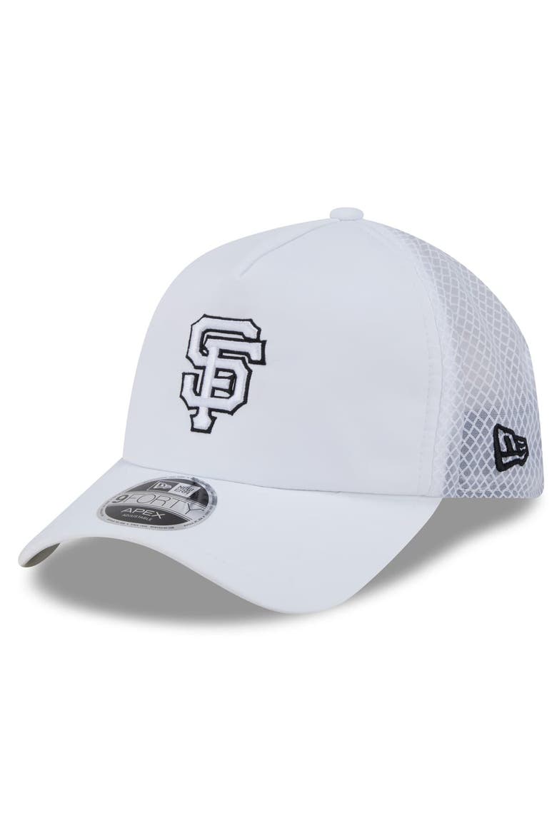Men's New Era White San Francisco Giants 2026 Batting Practice Apex 9FORTY Adjustable Trucker Hat, Main, color, White