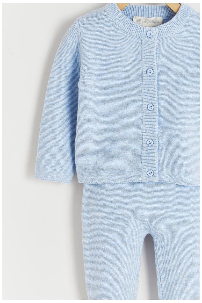 Premium Peruvian Pima Cotton My First Knit Knitted Cardigan & Pants Set for Infant, Alternate, color, Blue