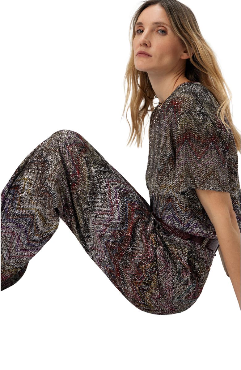 Missoni Wide Leg Pants With Zigzag Pattern, Alternate, color, Multicoloured